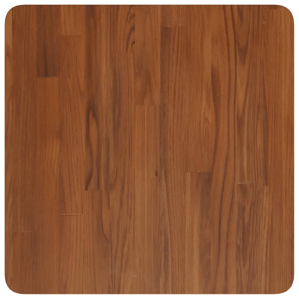 Piano Tavolo Quadrato Marrone Scuro 50x50x2,5cm Rovere Trattato