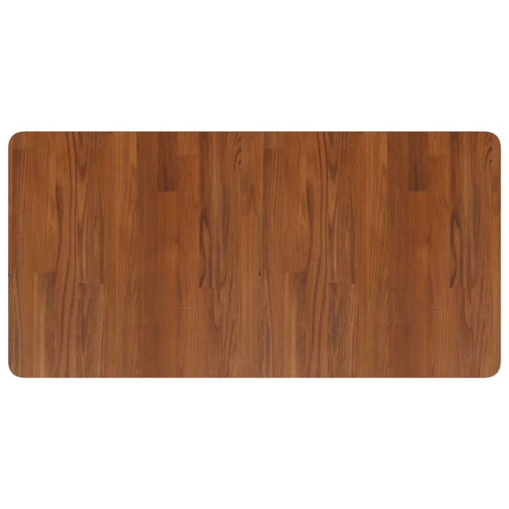 Piano Bagno Marrone Scuro 100x50x2,5cm Legno Massello Trattato