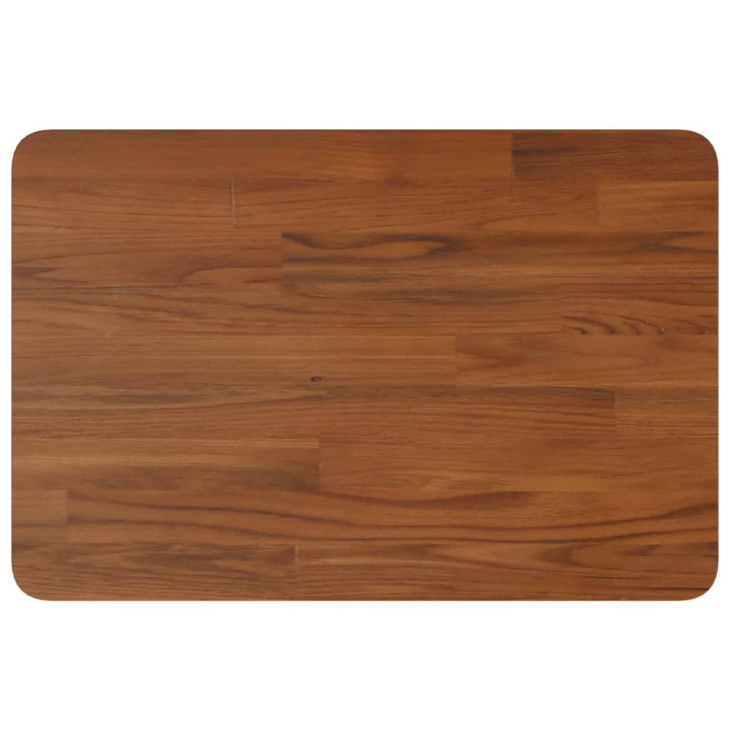 Piano Bagno Marrone Scuro 60x40x2,5cm Legno Massello Trattato