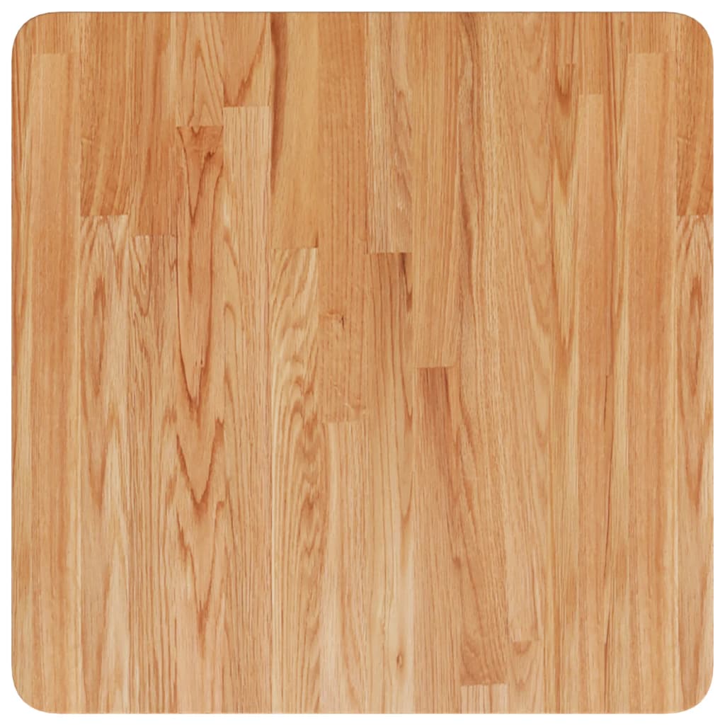 Piano Tavolo Quadrato Marrone Chiaro 50x50x4cm Rovere Trattato