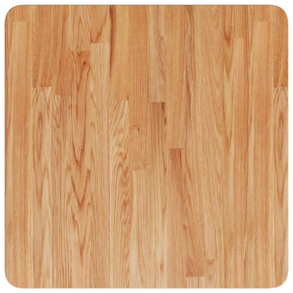 Piano Tavolo Quadrato Marrone Chiaro 50x50x4cm Rovere Trattato