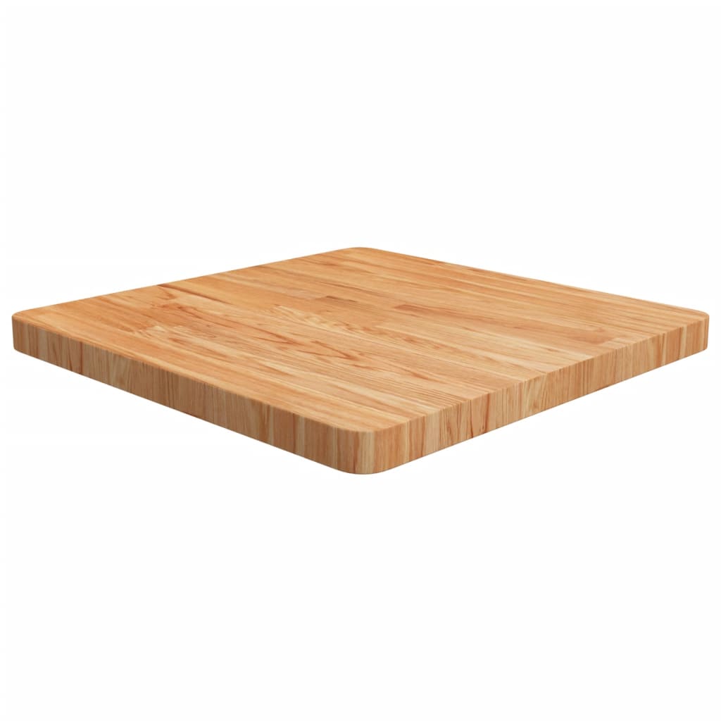 Piano Tavolo Quadrato Marrone Chiaro 60x60x4cm Rovere Trattato