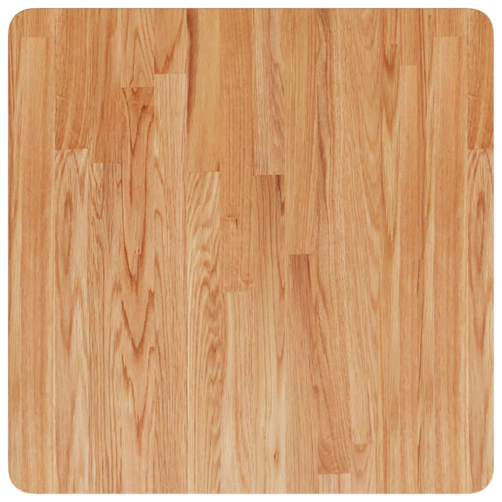 Piano Tavolo Quadrato Marrone Chiaro 60x60x4cm Rovere Trattato