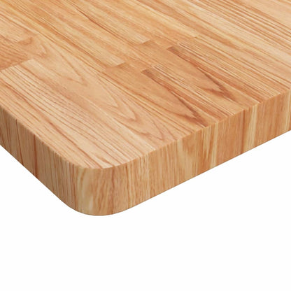 Piano Tavolo Quadrato Marrone Chiaro 60x60x4cm Rovere Trattato