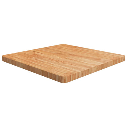 Piano Tavolo Quadrato Marrone Chiaro 70x70x4cm Rovere Trattato
