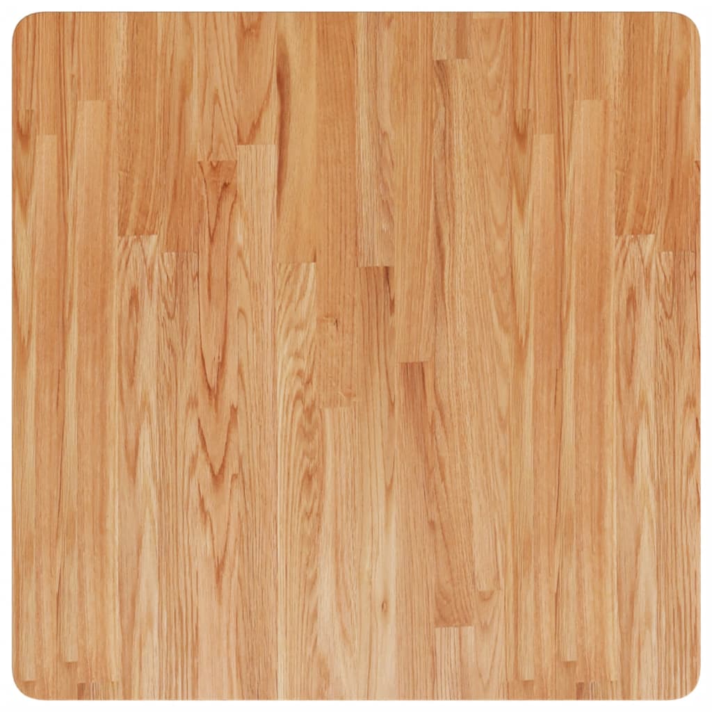 Piano Tavolo Quadrato Marrone Chiaro 70x70x4cm Rovere Trattato