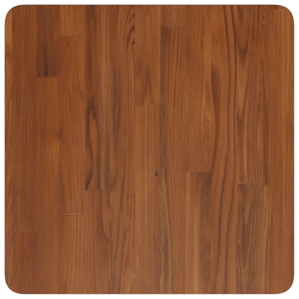 Piano Tavolo Quadrato Marrone Scuro 50x50x4cm Rovere Trattato