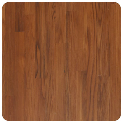 Piano Tavolo Quadrato Marrone Scuro 50x50x4cm Rovere Trattato