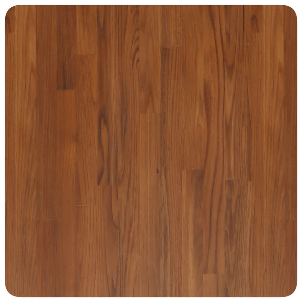 Piano Tavolo Quadrato Marrone Scuro 60x60x4cm Rovere Trattato
