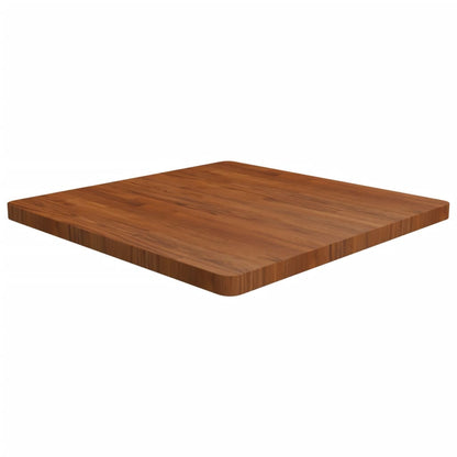 Piano Tavolo Quadrato Marrone Scuro 80x80x4cm Rovere Trattato