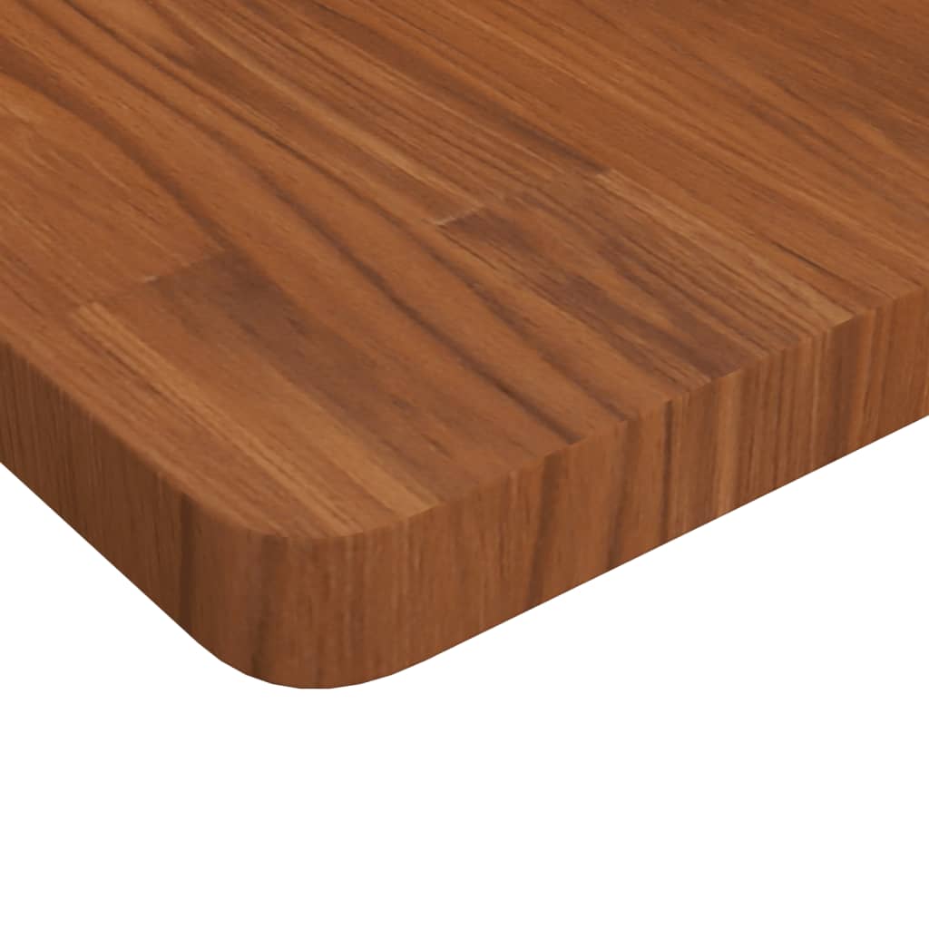 Piano Tavolo Quadrato Marrone Scuro 80x80x4cm Rovere Trattato