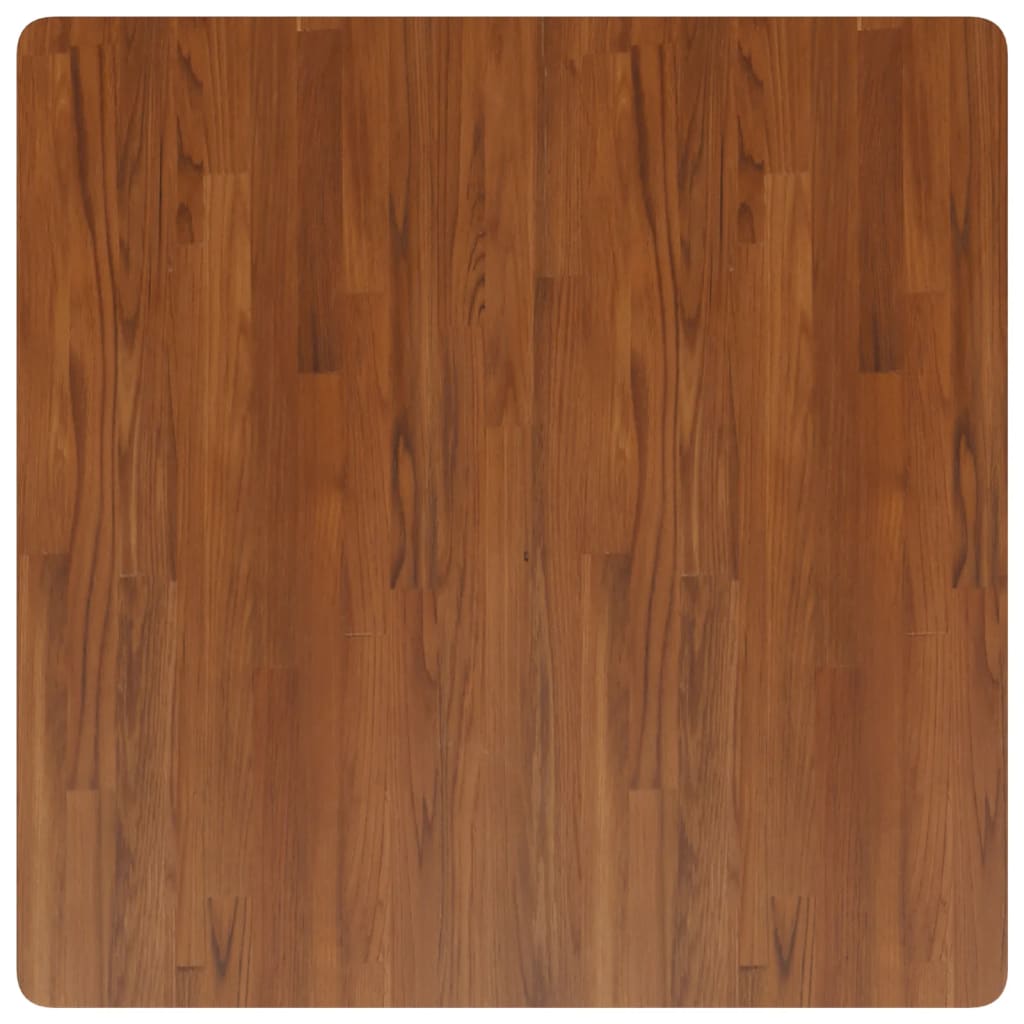 Piano Tavolo Quadrato Marrone Scuro 90x90x4cm Rovere Trattato