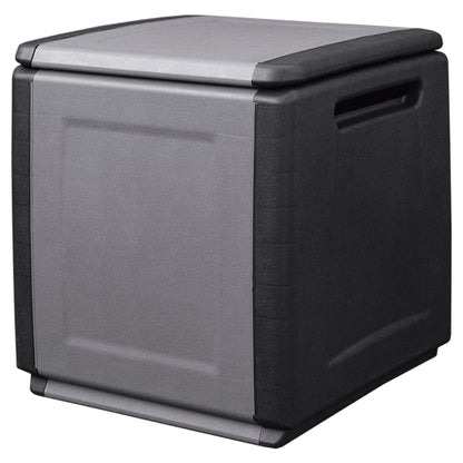 Contenitore da Giardino 54x53x57 cm 130 L Grigio Scuro e Nero