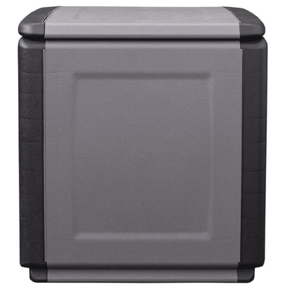 Contenitore da Giardino 54x53x57 cm 130 L Grigio Scuro e Nero