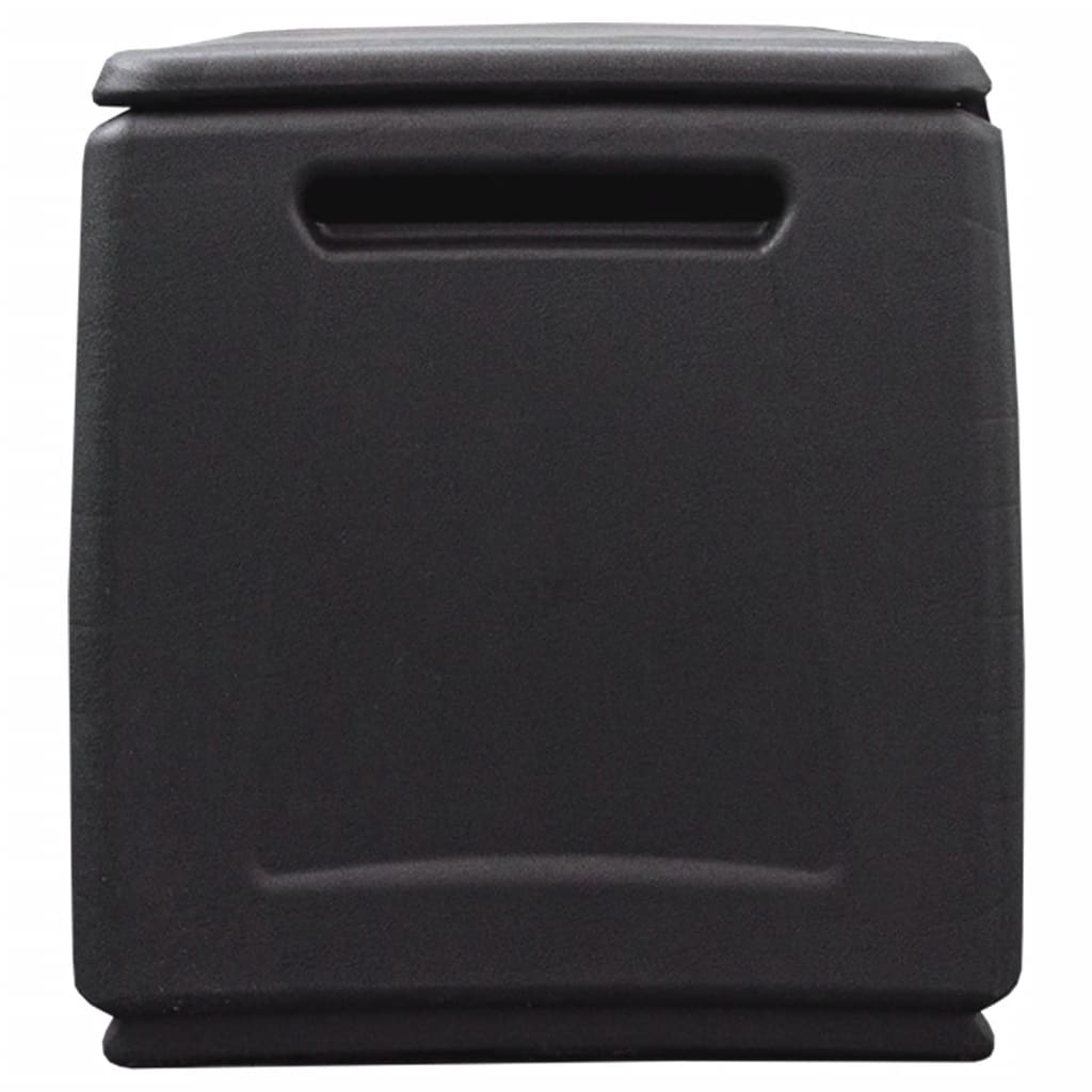 Contenitore da Giardino 54x53x57 cm 130 L Grigio Scuro e Nero
