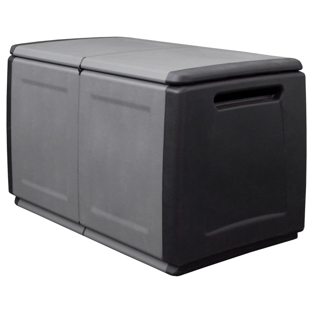 Contenitore da Giardino 96x53x57 230 L Grigio Scuro e Nero
