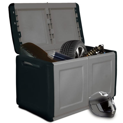 Contenitore da Giardino 96x53x57 230 L Grigio Scuro e Nero