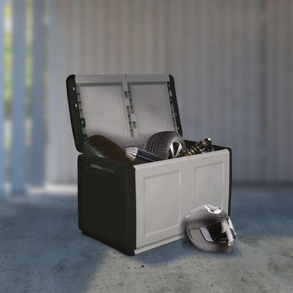 Contenitore da Giardino 96x53x57 230 L Grigio Scuro e Nero
