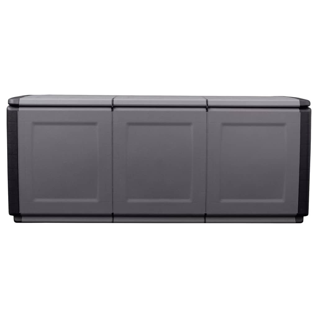 Contenitore da Giardino 138x53x57 cm 330 L Grigio Scuro e Nero