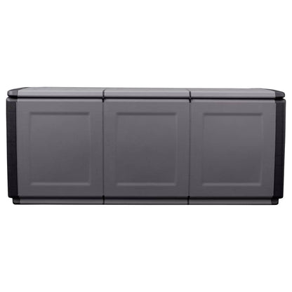 Contenitore da Giardino 138x53x57 cm 330 L Grigio Scuro e Nero