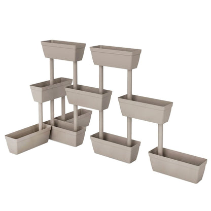 Fioriere da Giardino 3 pz 100 cm Grigio Talpa