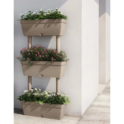 Fioriere da Giardino 3 pz 100 cm Grigio Talpa