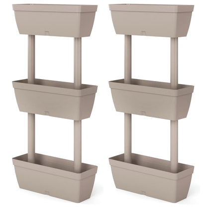 Fioriere da Giardino 6 pz Grigio Talpa
