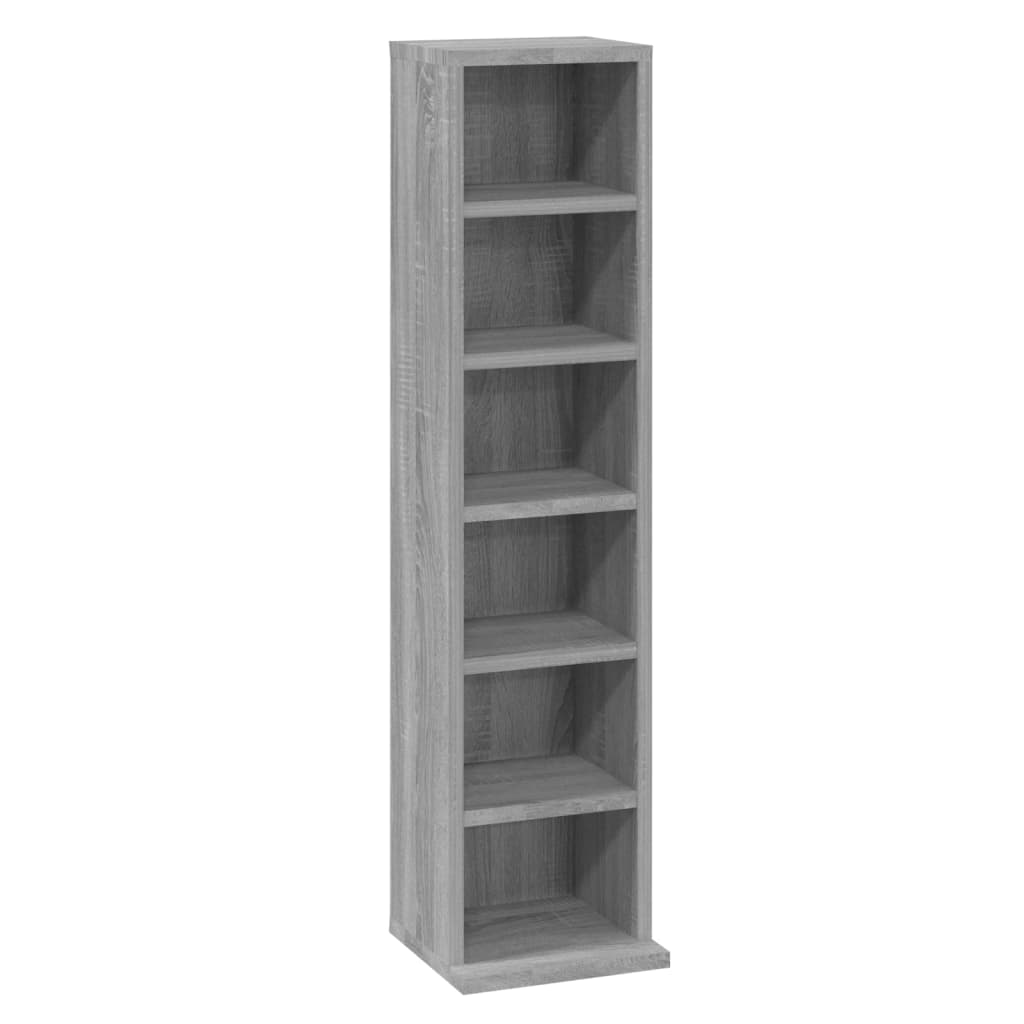 Mobile Porta CD Grigio Sonoma 21x20x88 cm in Legno Multistrato