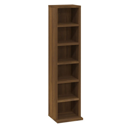 Mobile Porta CD Rovere Marrone 21x20x88 cm in Legno Multistrato