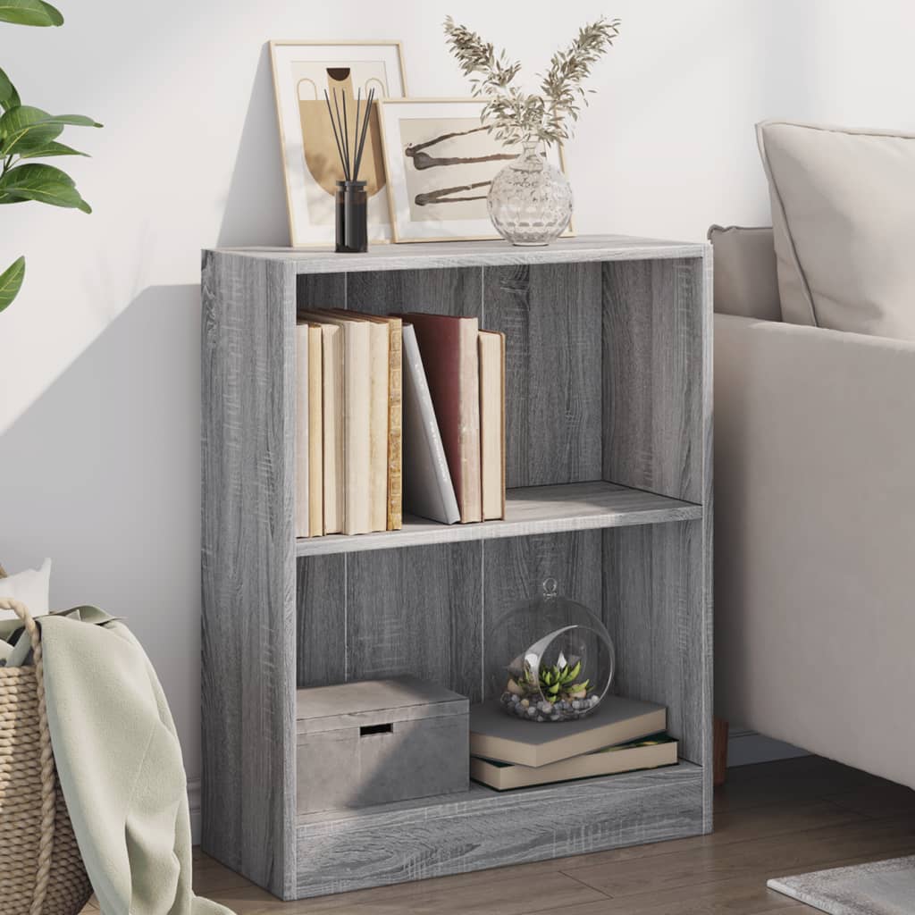 Libreria Grigio Sonoma 60x24x76 cm in Legno Multistrato