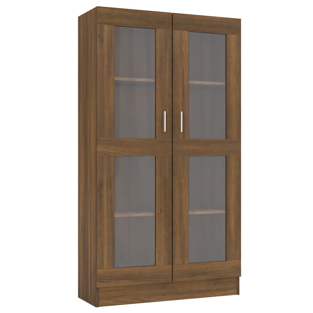 Mobile Vetrina Rovere Marrone 82,5x30,5x150cm Legno Multistrato