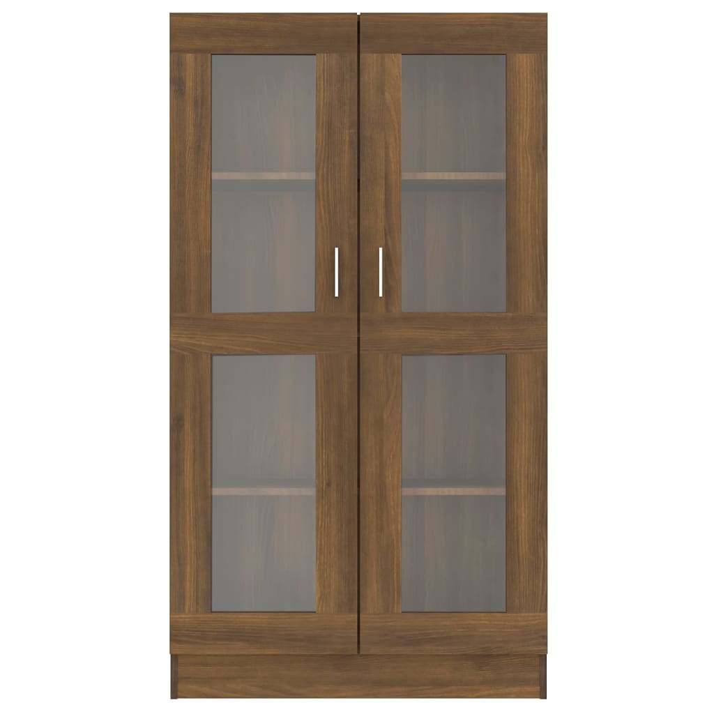 Mobile Vetrina Rovere Marrone 82,5x30,5x150cm Legno Multistrato