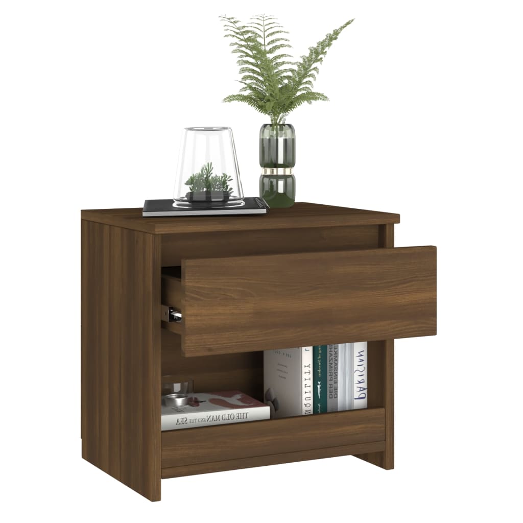 Comodini Rovere Marrone 2pz 40x30x39 cm Legno Ingegnerizzato