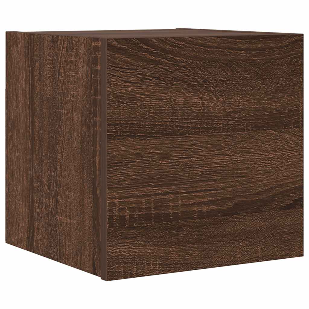 Armadietto TV Montato a Parete Rovere Marrone 30,5x30x30 cm