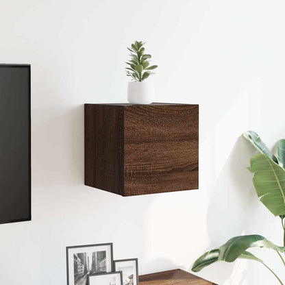 Armadietto TV Montato a Parete Rovere Marrone 30,5x30x30 cm