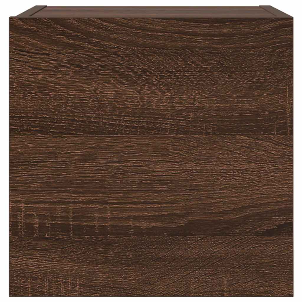 Armadietto TV Montato a Parete Rovere Marrone 30,5x30x30 cm