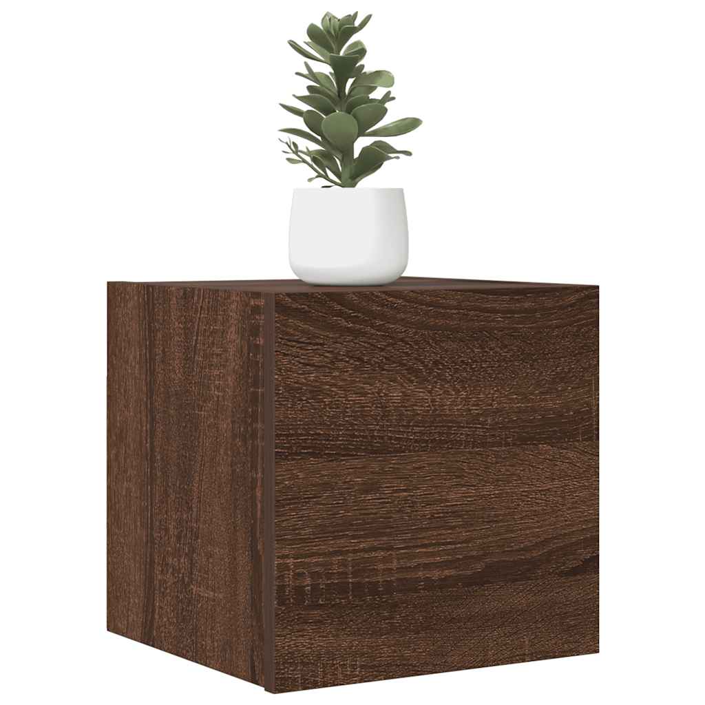 Armadietto TV Montato a Parete Rovere Marrone 30,5x30x30 cm