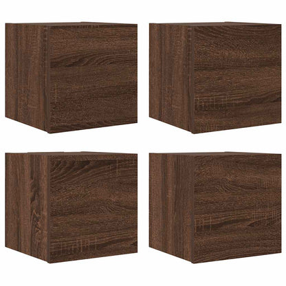 Armadietti TV Montati a Parete 4pz Rovere Marrone 30,5x30x30 cm