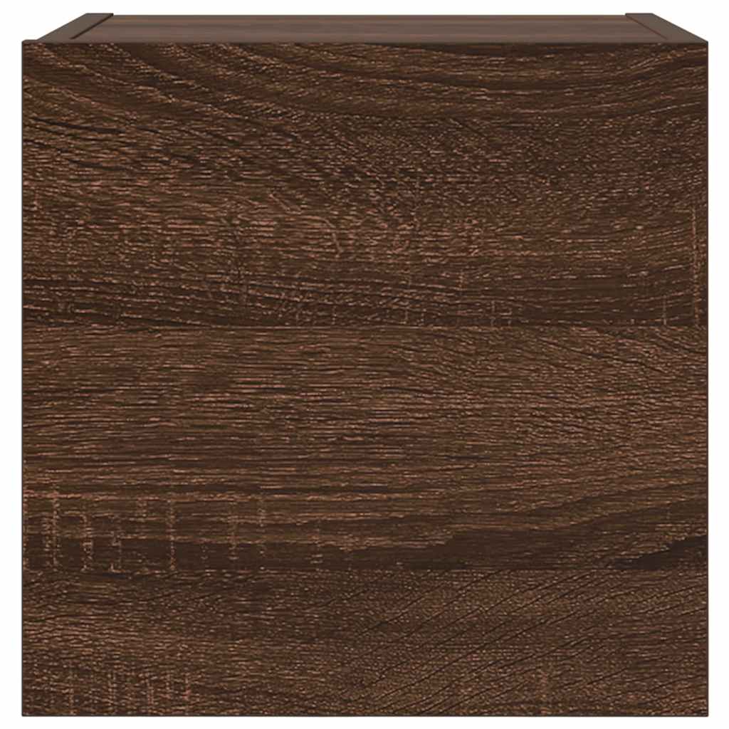 Armadietti TV Montati a Parete 4pz Rovere Marrone 30,5x30x30 cm