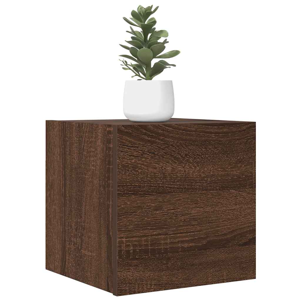 Armadietti TV Montati a Parete 4pz Rovere Marrone 30,5x30x30 cm