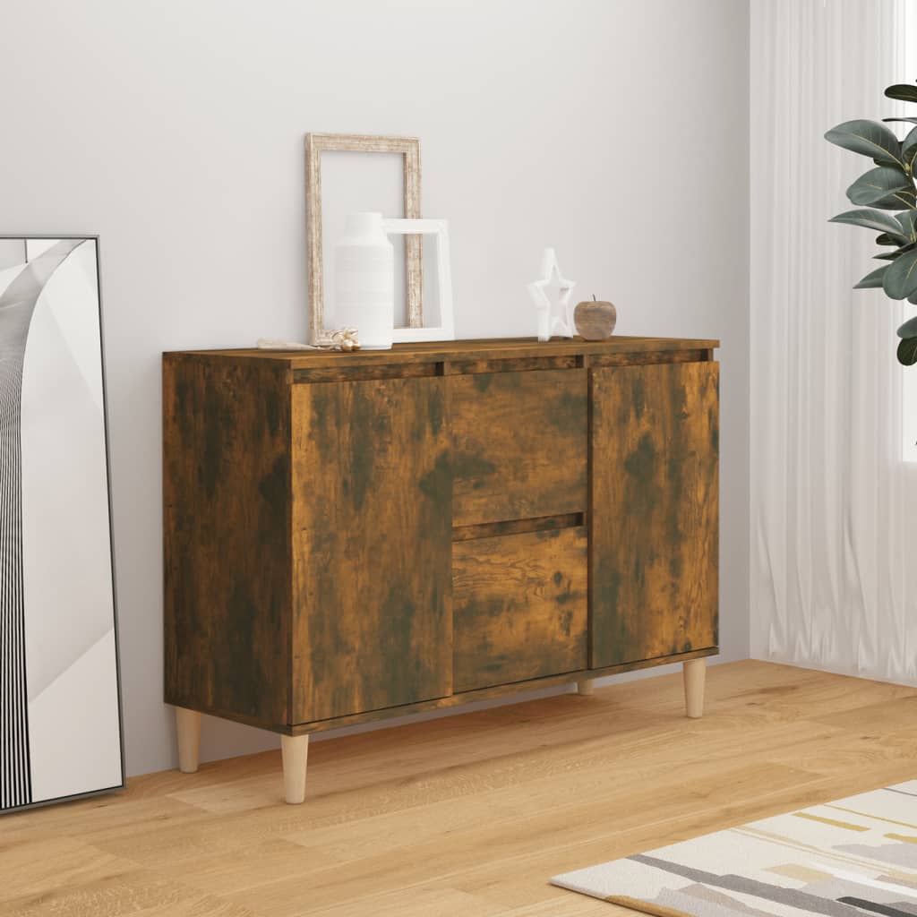 Credenza Rovere Fumo 101x35x70 cm in Legno Multistrato