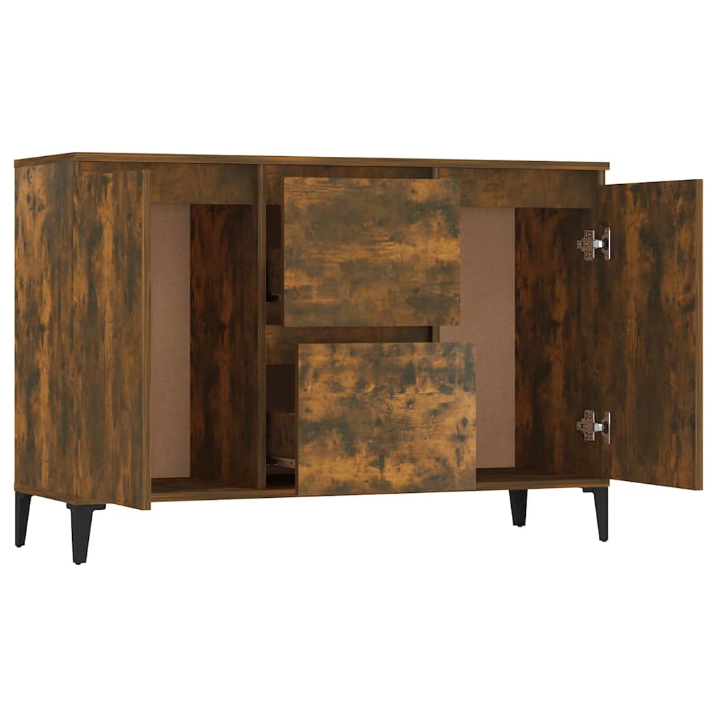 Credenza Rovere Fumo 102x35x70 cm in Legno Multistrato