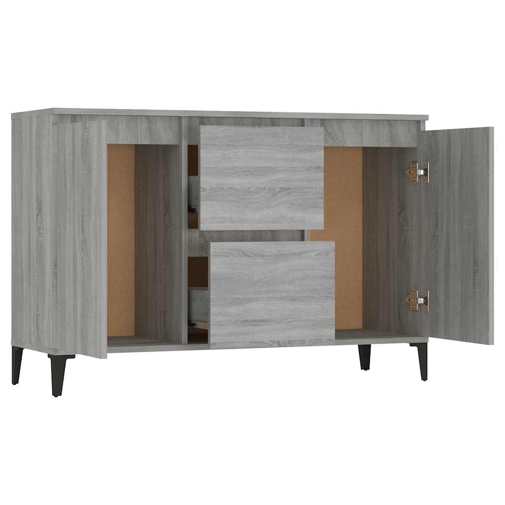Credenza Grigio Sonoma 102x35x70 cm in Legno Multistrato