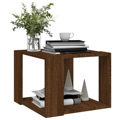 Tavolino Salotto Rovere Marrone 40x40x30cm Legno Ingegnerizzato