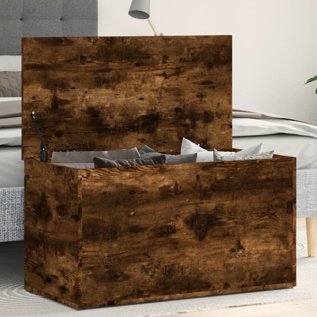 Cassapanca Rovere Fumo 84x42x46 cm in Legno Ingegnerizzato