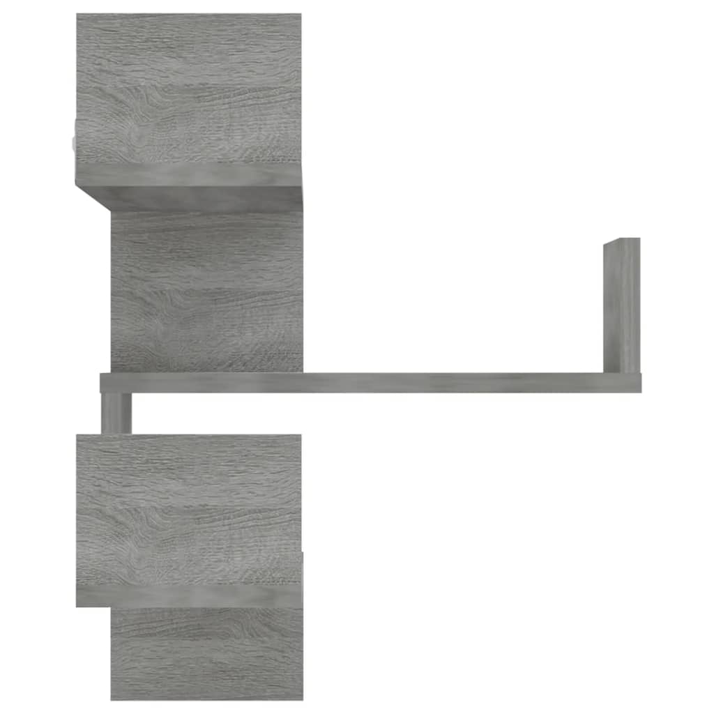 Scaffale Parete Angolo 2pz Grigio Sonoma 40x40x50cm Multistrato