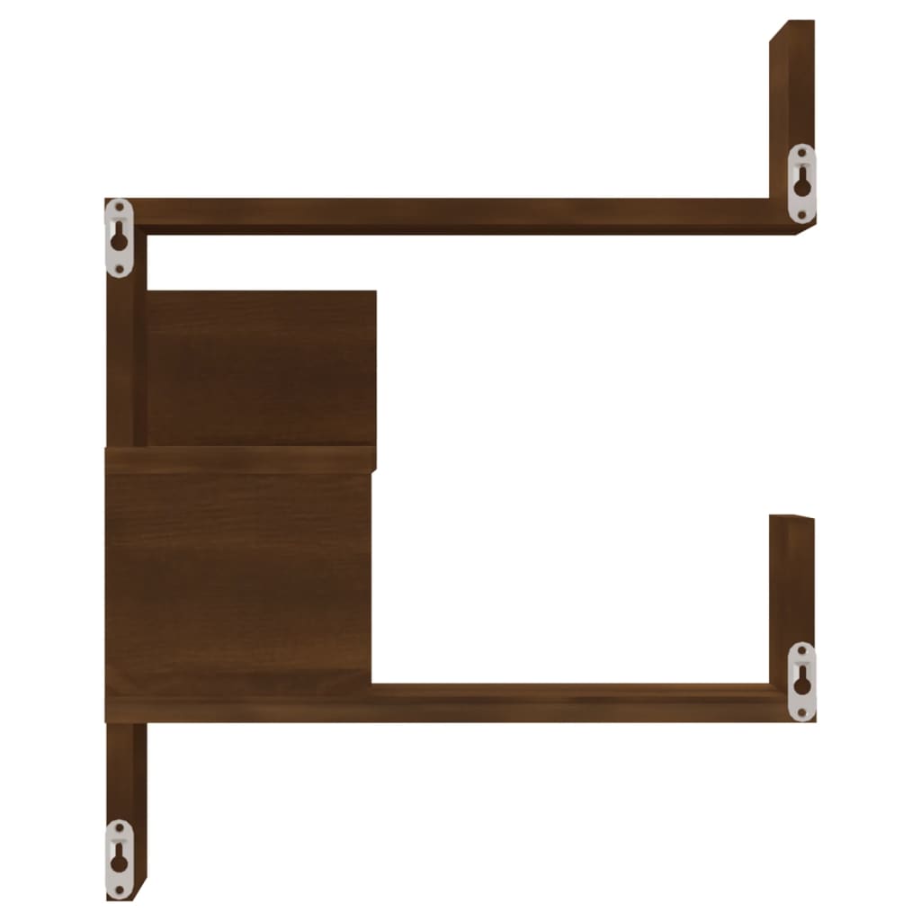 Scaffale Parete Angolo Rovere Marrone 40x40x50cm Multistrato