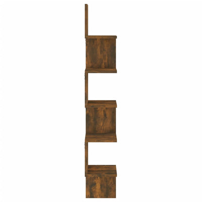 Mensola Muro Angolo Rovere Fumo 20x20x127,5cm Legno Multistrato