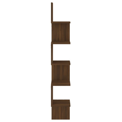 Mensola Angolare Rovere Marrone 20x20x127,5cm Legno Multistrato