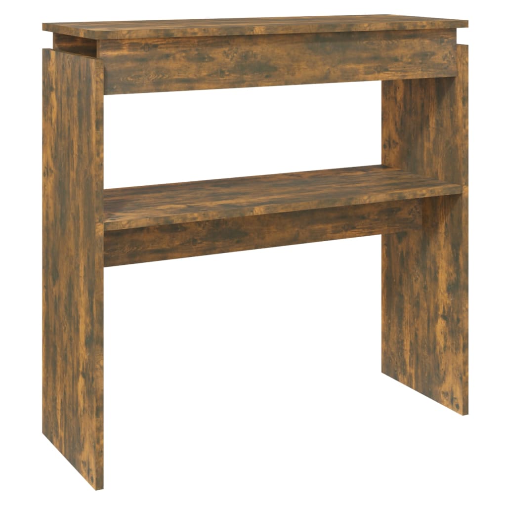 Tavolino Consolle Rovere Fumo 80x30x80 cm in Legno Multistrato